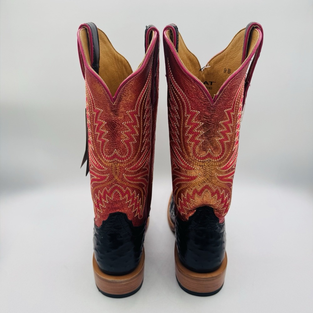 Ariat Futurity Revival Full Quill Ostrich Boots Women's Size 9 B Black Metallic - Picture 5 of 16